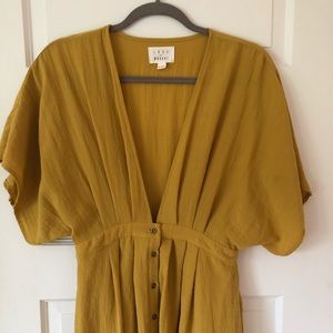 Midi Deep V Flutter Sleeve Summer Dress